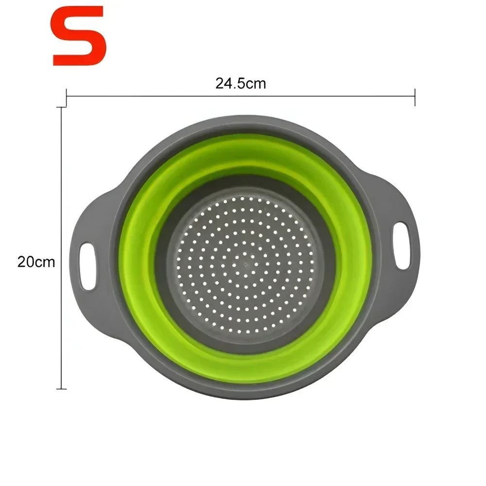 Collapsible Silicone Colander – Foldable Kitchen Strainer