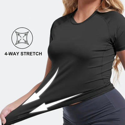 Women's Compression Athletic T-Shirt – Short Sleeve Quick Dry Workout Top