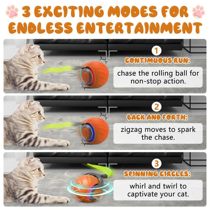 Interactive Cat Ball Toy with Spinning Tail – Self-Moving