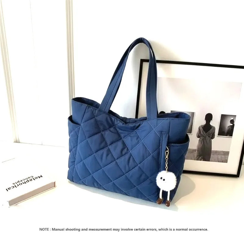 Quilted Tote Bag – Large Capacity Shoulder Bag for Women