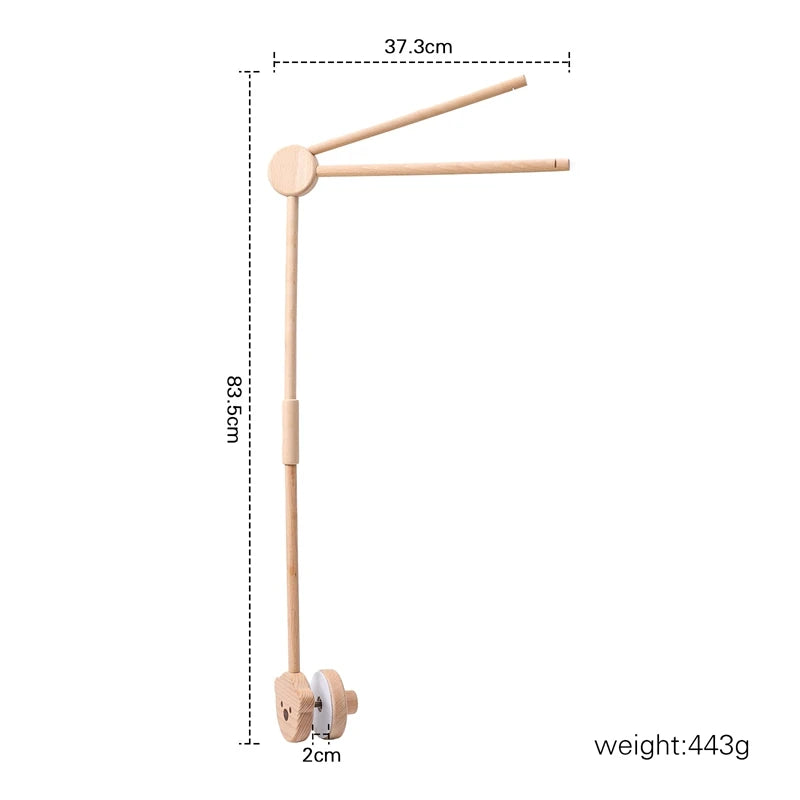 Baby Crib Music Box Mobile – Rotating Arm with Hanging Rattles