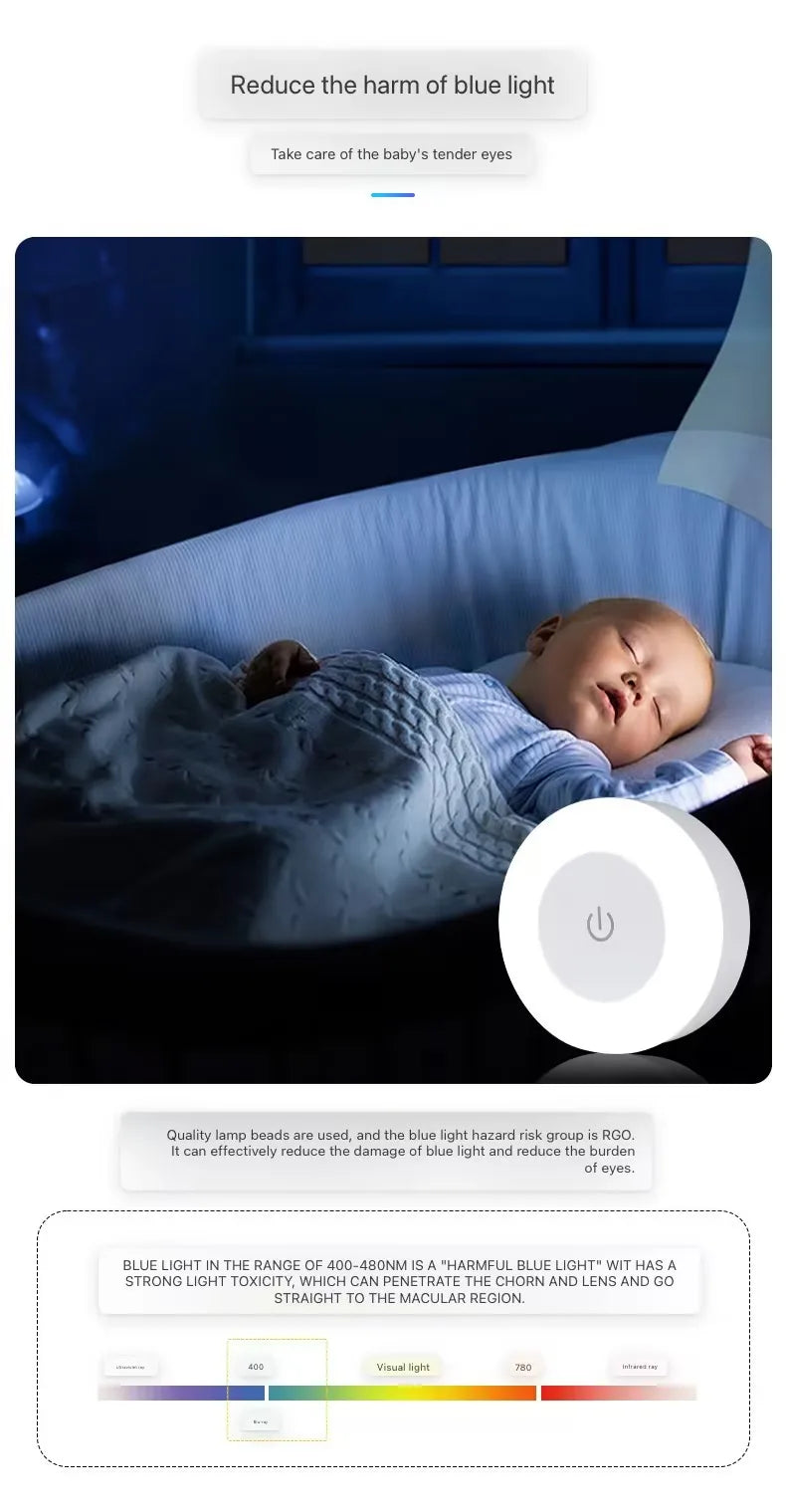Energy Saving Led Touch Sensor Night Lights Usb Rechargeable Magnetic Wall Light Room Aisle Bedroom