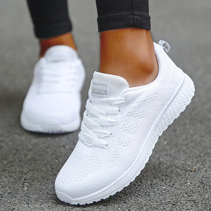 Women's Mesh Sneakers – Breathable Lace-Up Tennis Trainers