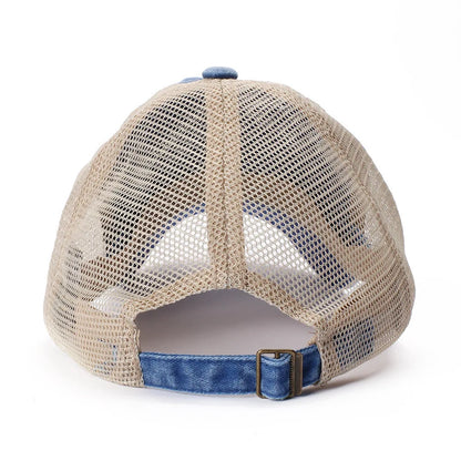 Washed Cotton Mesh Trucker Hat – Unisex Adjustable Baseball Cap