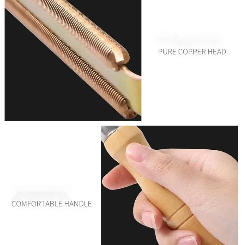 Pet Hair Remover Brush with Wooden Handle – Reusable Lint Roller for Dog & Cat Hair