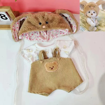 Teddy Bear Plush Toy with Changeable Outfits – Cute Stuffed Animal Doll