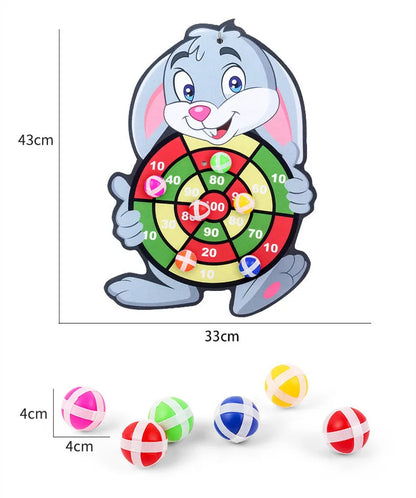 Kids Cartoon Animal Dart Board with Sticky Balls – Safe Indoor Toy