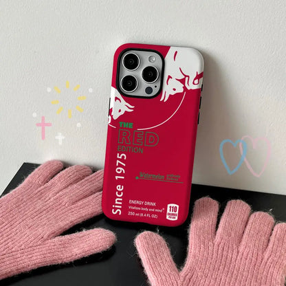 Bull Drink Stylish Design Phone Case Film Shell Iphone 16e 16 15 14 13 12 11 Pro Max Plus Xs