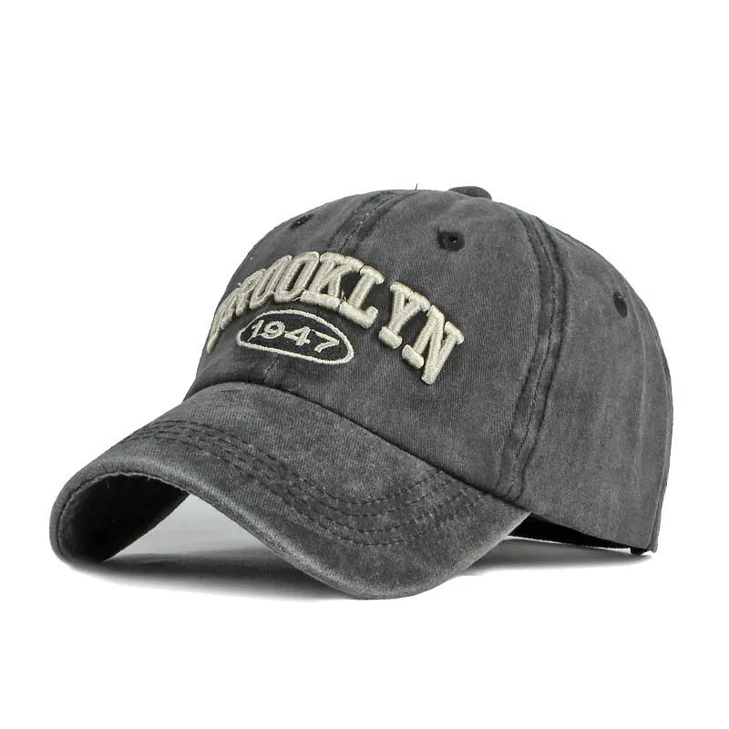 Brooklyn 1947 Embroidered Baseball Cap – Unisex Washed Cotton Hat