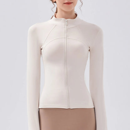 Women's Quick-Dry Sports Jacket – Long Sleeve Zip-Up Gym Coat