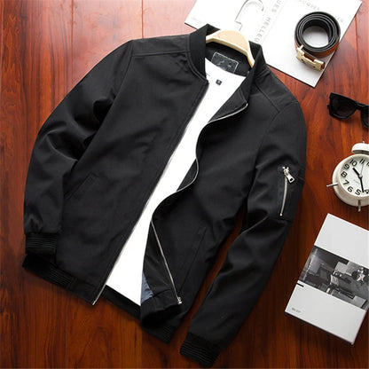 Men's Slim Fit Bomber Jacket – Lightweight Windbreaker Coat