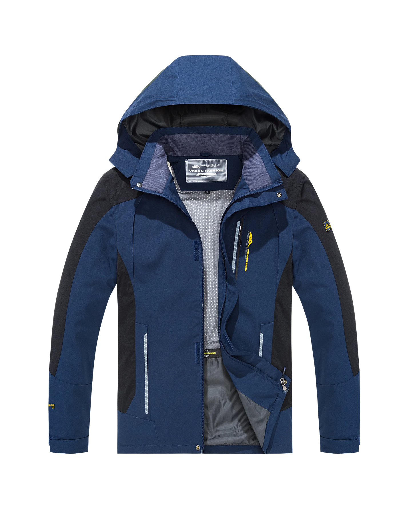 Men's Waterproof Hiking Jacket Plus Size Windbreaker
