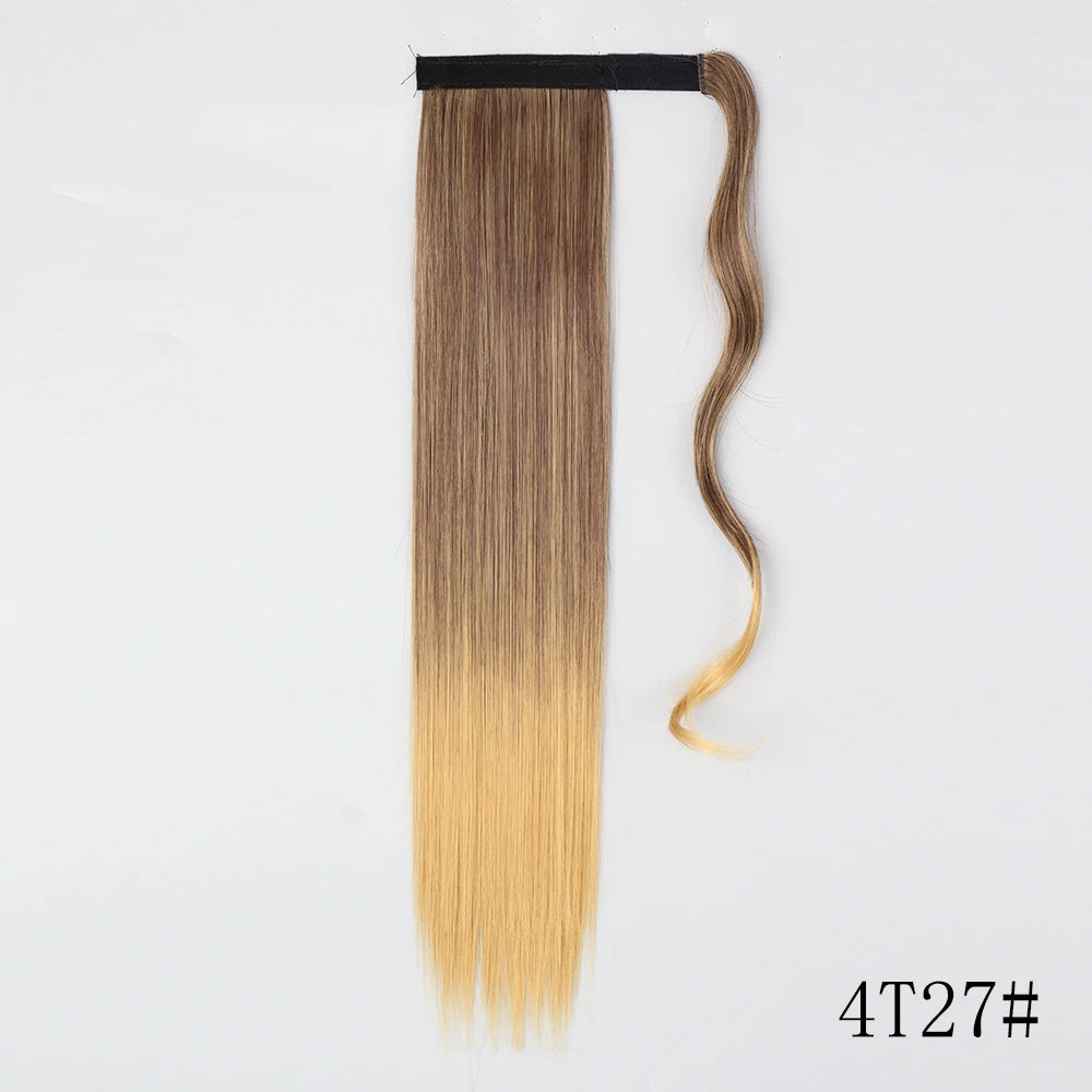 Wrap Around Ponytail Extension – Long Straight Synthetic Clip-In