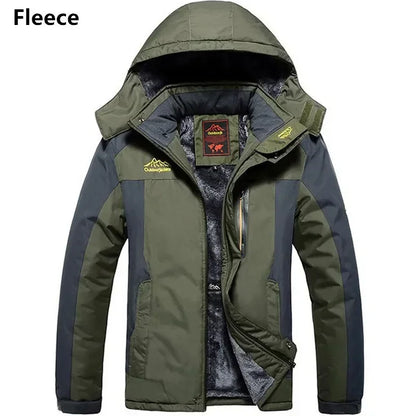 Men's Plus Size Winter Parka – Thick Fleece Hooded Waterproof Coat