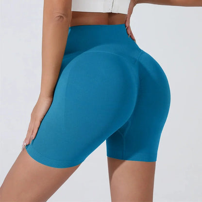 Women's High-Waist Butt Lifting Biker Shorts – Seamless Gym & Running Shorts