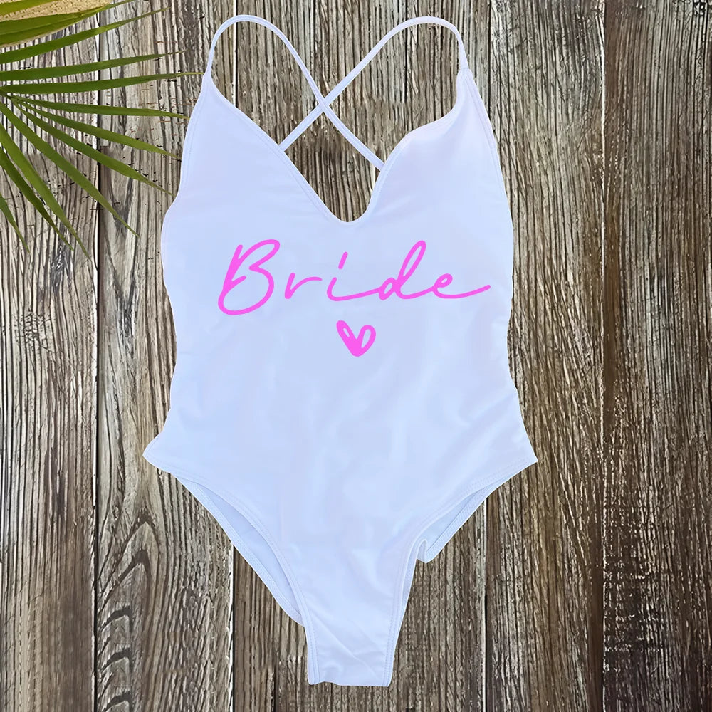 Team Bride One-Piece Swimsuit – Padded Bachelorette Bathing Suit