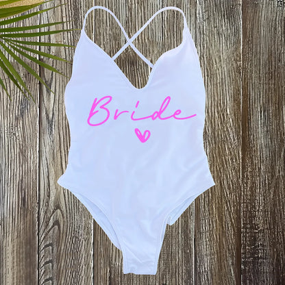 Team Bride One-Piece Swimsuit – Padded Bachelorette Bathing Suit