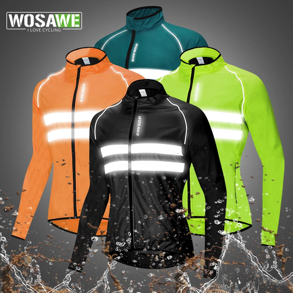 Men's Cycling Windbreaker Jacket – Water-Resistant MTB Long Sleeve Coat