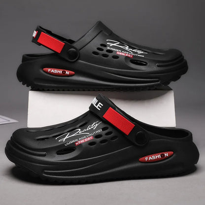 Men S Slippers Eva Hole Mens Mules Non-Slip Thick Soft Platform Slide Comfortable Sandals Summer