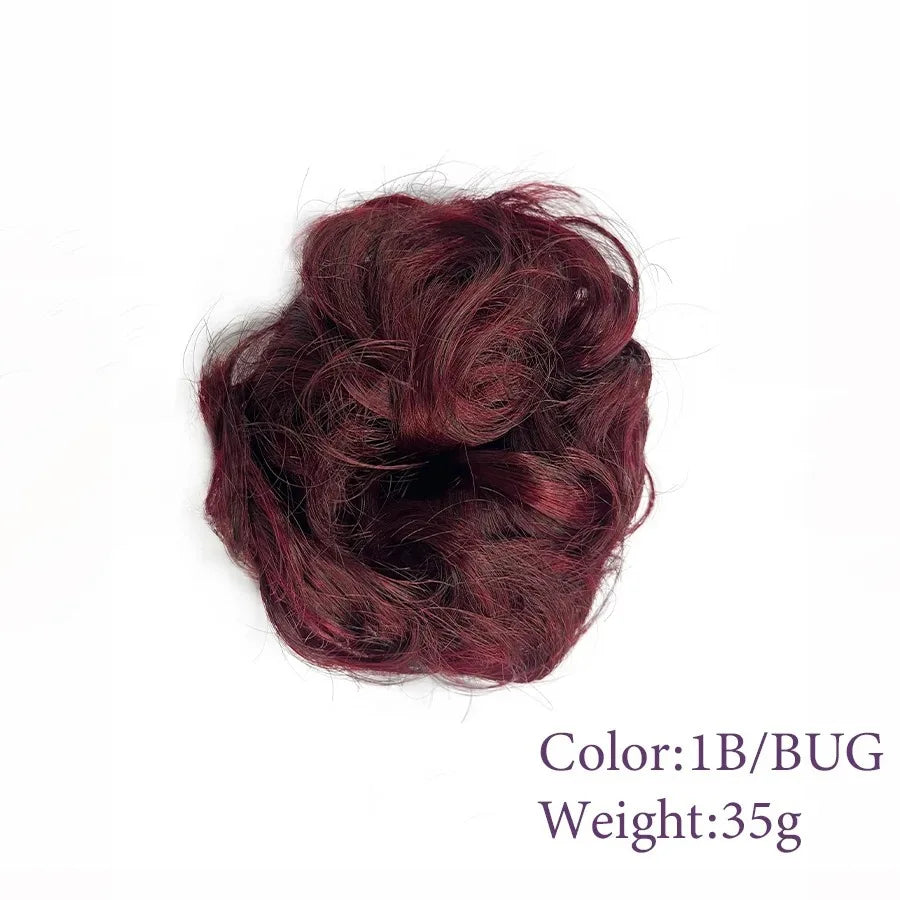 Synthetic Messy Hair Bun Chignon Scrunchies Fake Band Braid Elastic Hairpiece Tail Donut Updo Pieces