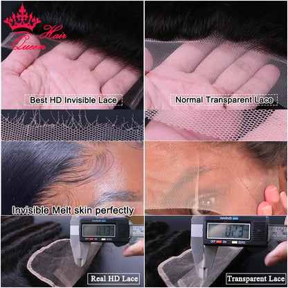 Queen Hair Real Hd Frontal Closure Only Invisible Melt Skin Lace 13x6 13x4 4x4 4x6 5x5 6x6 7x7 Raw