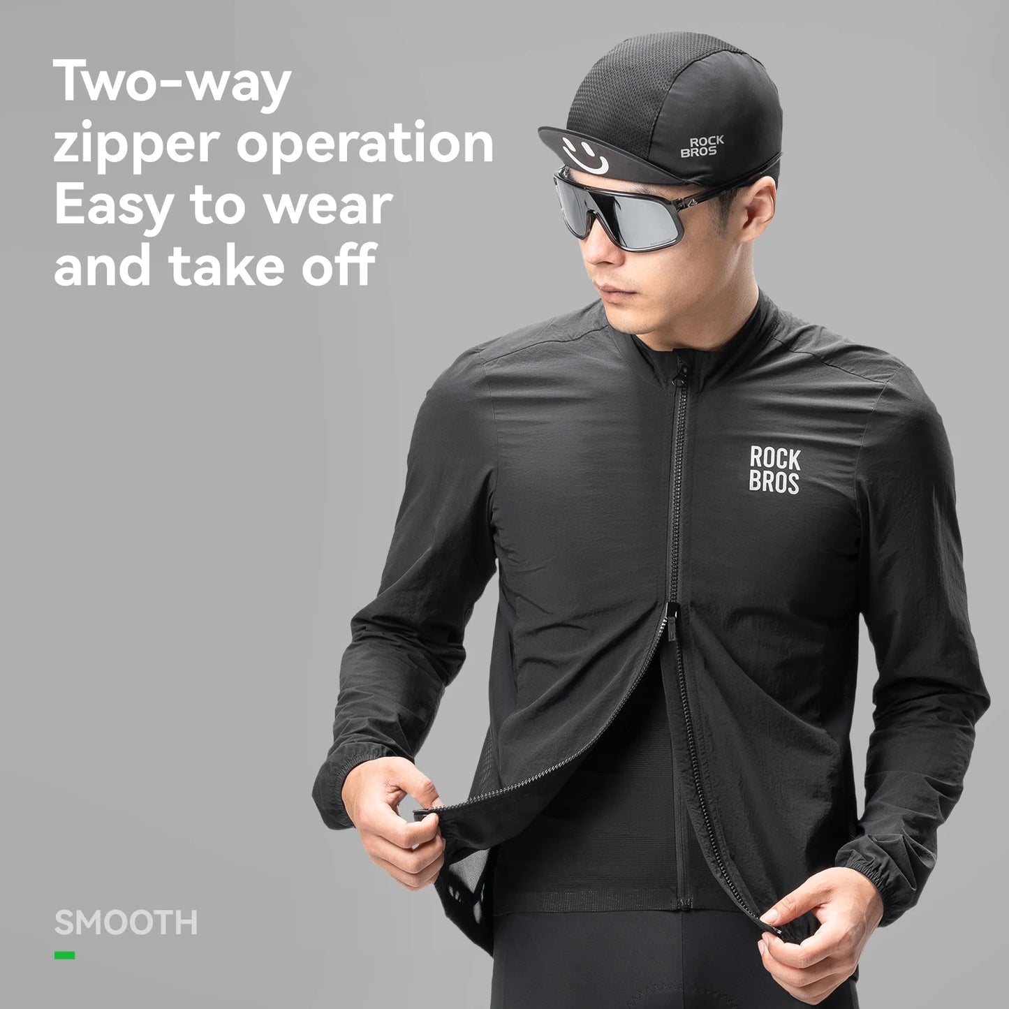 Cycling Windbreaker Jacket – ROCKBROS Lightweight Reflective Bike Coat
