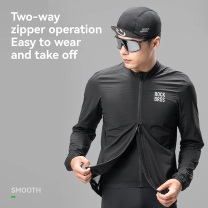 Cycling Windbreaker Jacket – ROCKBROS Lightweight Reflective Bike Coat