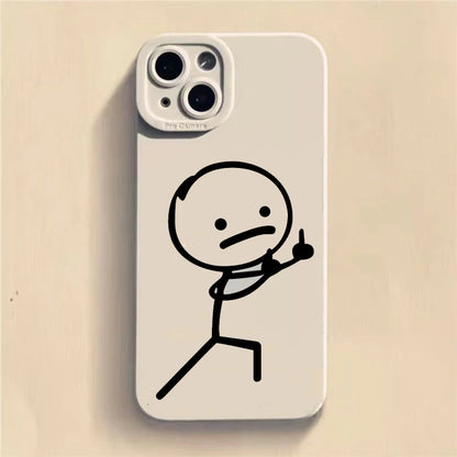 Cute Cartoon Matchman Matte Silicone Phone Case Iphone 16 11 12 13 14 15 17 Pro Max Xr Xs X 7 8 Plus