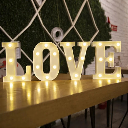 Number Letter Lamp Luminous Alphabet Led Lights Decororation Night Light Home Wedding Birthday