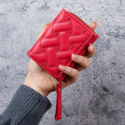 Embroidered Heart Wallet – Women's Short Zip Card Holder