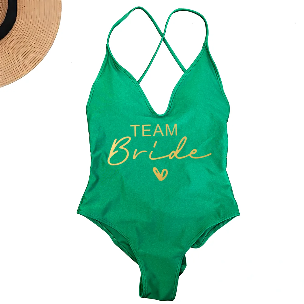 Team Bride One-Piece Swimsuit – Padded Bachelorette Bathing Suit