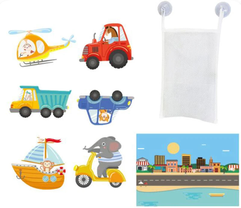 Kids Bath Toys Soft EVA Foam Floating Wall Stickers