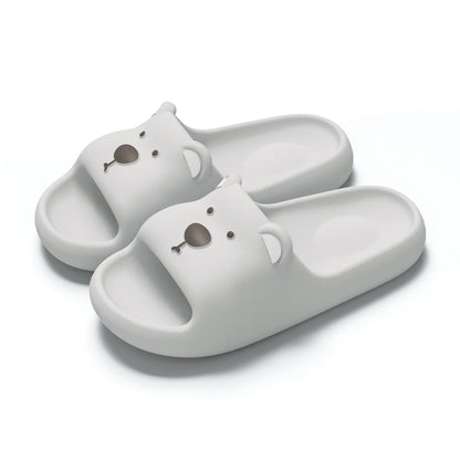 Pillow Rabbit Slippers Women Men House Slides Shower Sandals - Thick
