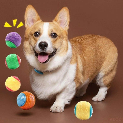 Dog Chew Ball Toy – Bite-Resistant Squeaky Silicone Teeth Cleaning