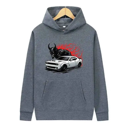 Muscle Supercar Graphic Hoodie Unisex Fleece Streetwear Pullover