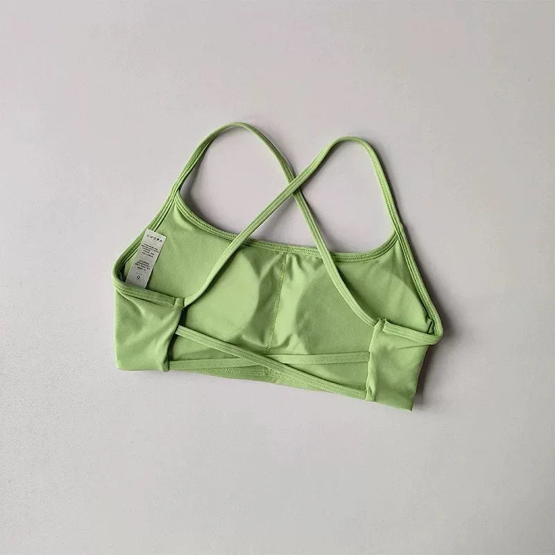 Cross Back Sports Bra for Women – Shock-Resistant Yoga Gym Vest
