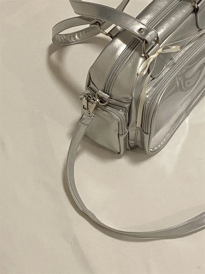 Cute Bow Bowling Bag Versatile Women's Shoulder Bag