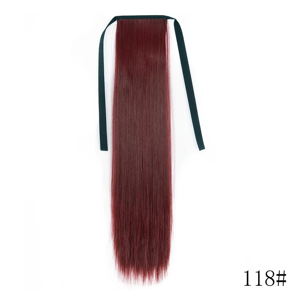 Wrap Around Ponytail Extension – Long Straight Synthetic Clip-In