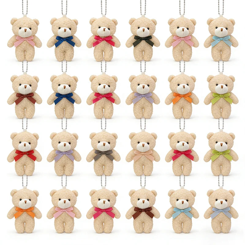 Mini Teddy Bear Plush Bulk Set – Soft Stuffed Bears with Bow