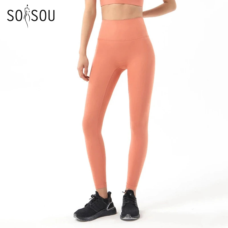 Women's Nylon Yoga Pants – Gym Leggings with Elastic Waist