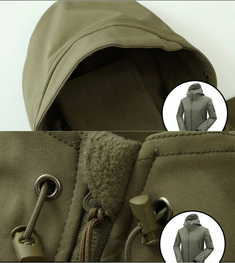 Men's Softshell Fleece Jacket – Windproof Thermal Outdoor Coat
