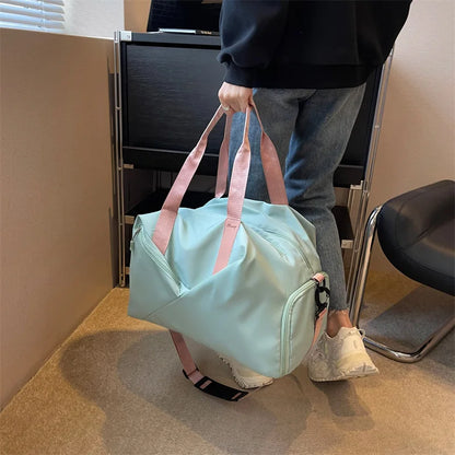 Women's Waterproof Gym Bag – Dry Wet Separation Travel Yoga Duffel