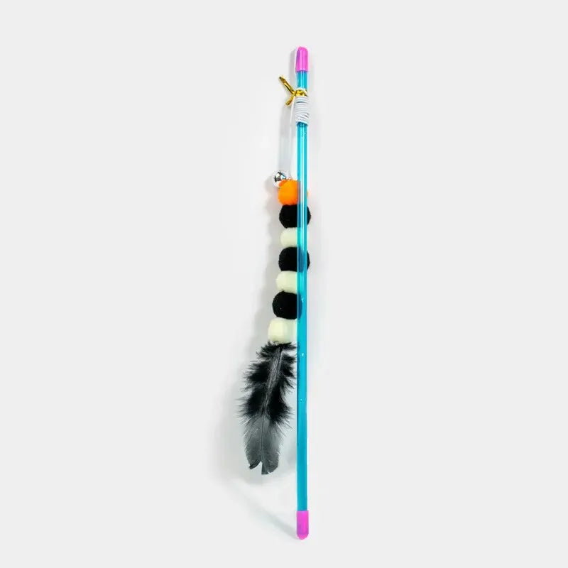 Cat Wand Toy – Elastic String Faux Fur Bug Teaser Stick