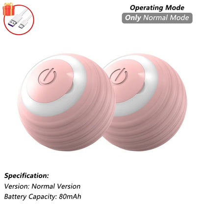 Interactive Cat Ball Toy – Automatic Rolling Ball with Plush Cover & Tail