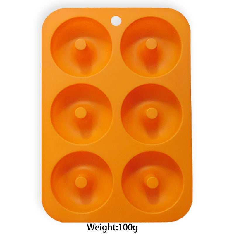 Silicone Donut Mold 6-Cavity Non-Stick Baking Pan for Doughnuts & Bagels