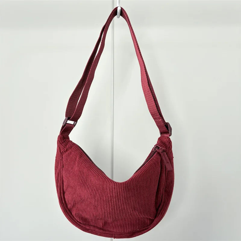 Corduroy Hobo Shoulder Bag – Retro Casual Women's Crossbody Bag