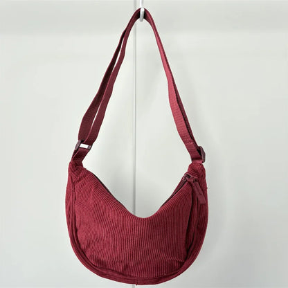 Corduroy Hobo Shoulder Bag – Retro Casual Women's Crossbody Bag