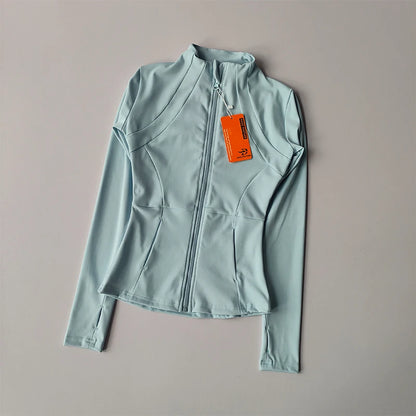 Women's Zip-Up Athletic Jacket – Long Sleeve Gym Cardigan