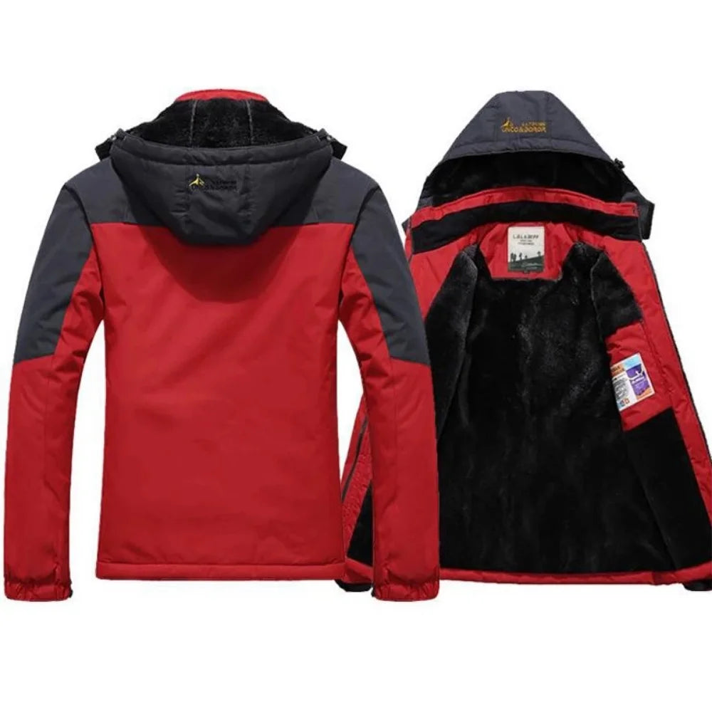 Men's Winter Parka Hooded Jacket – Thick Fleece-Lined Windproof Coat