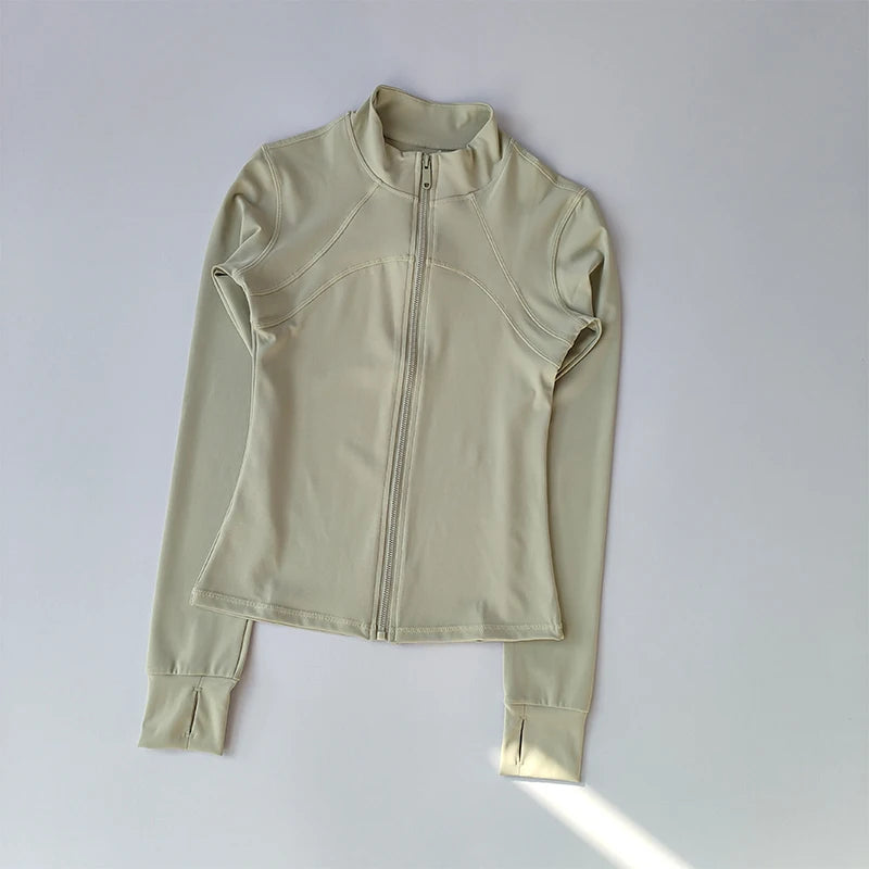 Women's Full-Zip Yoga Sports Jacket – Standing Collar Running Top